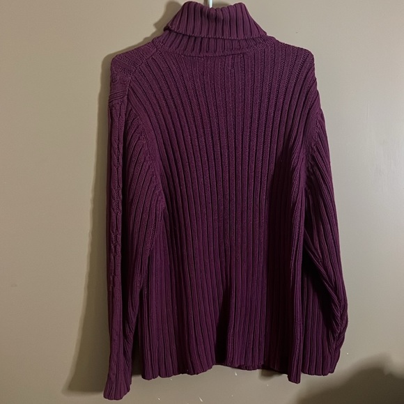 Plum 90’s turtleneck cable knit sweater - Picture 5 of 5
